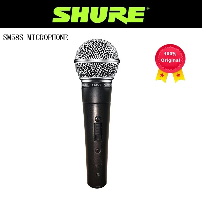 

Original Shure SM58S Wired Professional Vocal Microphone Cardioid Dynamic Microphone Lavalier Microphone Studio Microphone