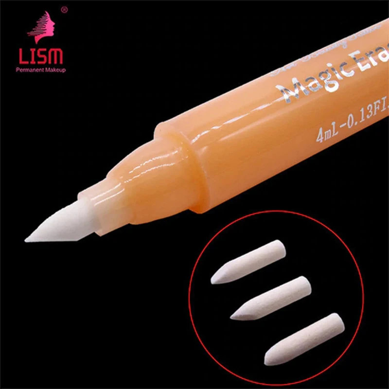 1pcs Tattoo Accesories Microblading Skin Surgical Eyebrow Marker Pen with Magic Eraser Remover Brush Scribe Tool Tattoo Supplies