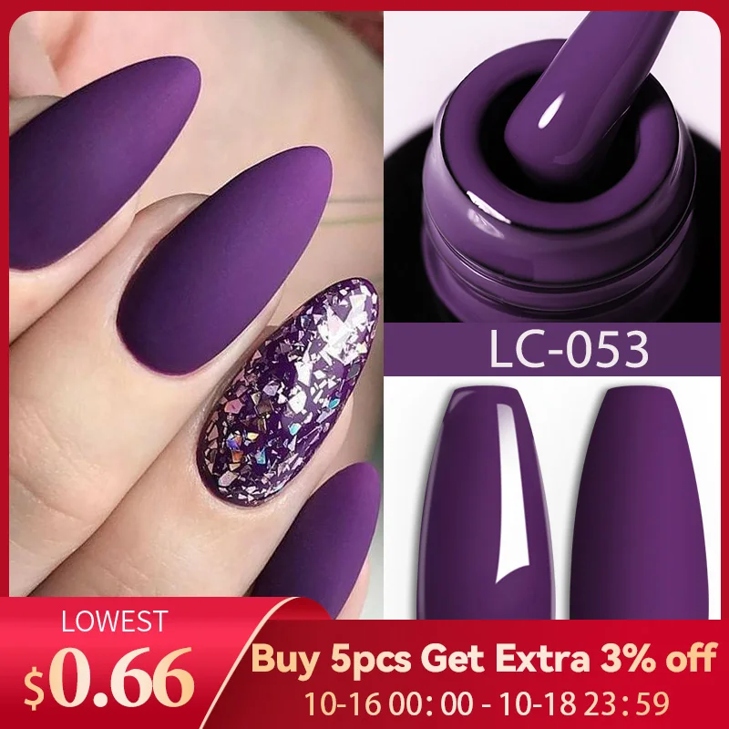 LILYCUTE Pink Purple Color Gel Nail Polish Spring Summer Semi Permanent For Manicure Soak Off Nail Art Gel Varnish