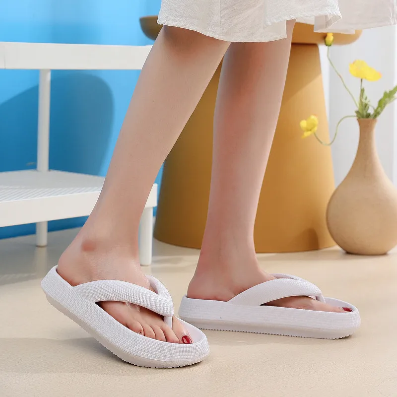 

4.5cm Platform Summer Female Flipflop Beach Outdoor Sandals Soft Home Slides Pillow Slippers Women Men Non-slip House Shoes