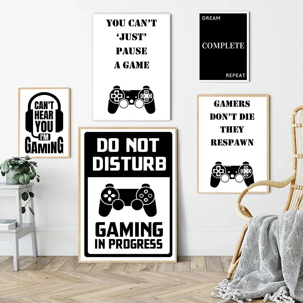 Настенный Художественный Холст С Принтом Для Видеоигр - Повторяющиеся Цитаты