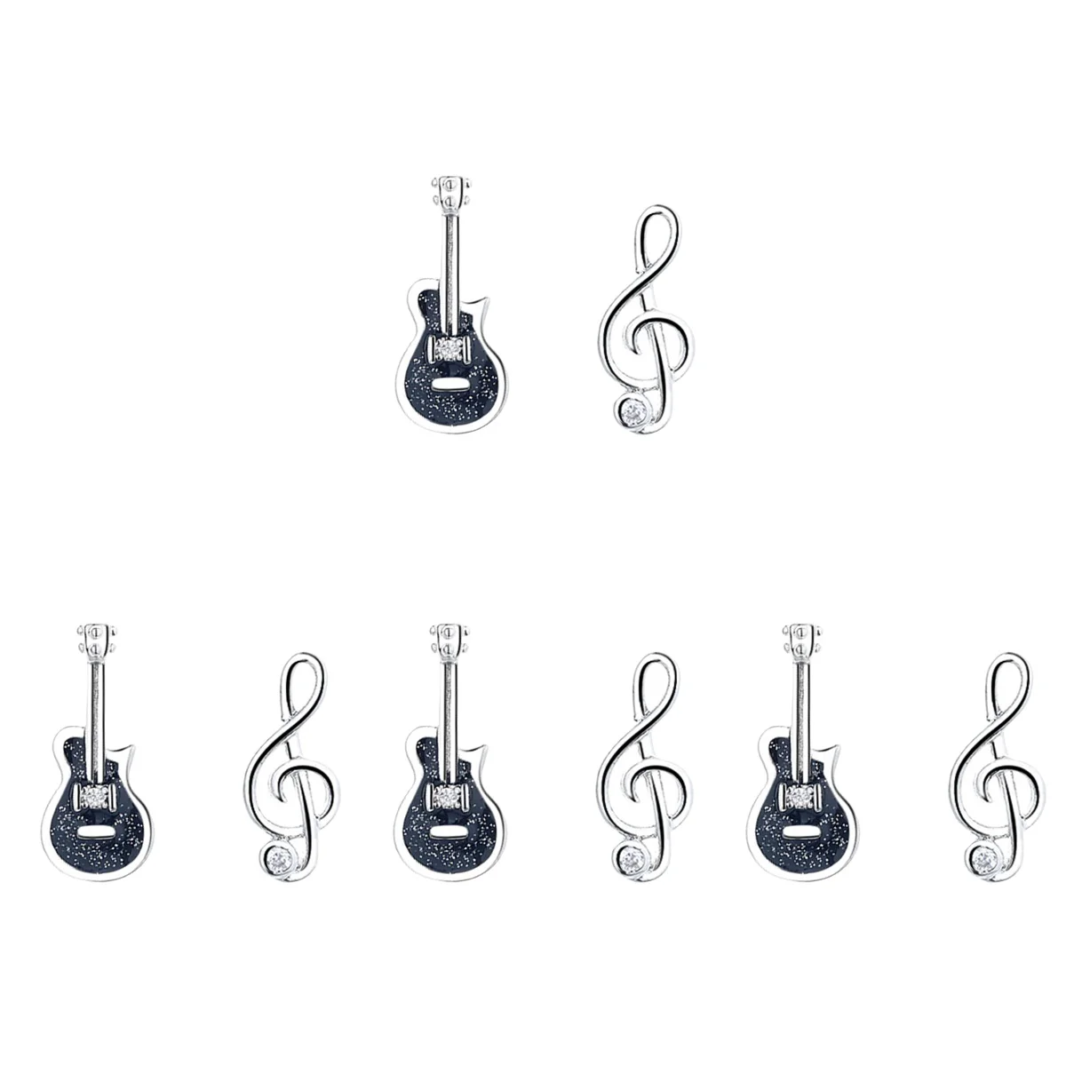 

4 Pairs Asymmetrical Earrings Trendy Earrings Women Earrings Decorative Earrings Guitar Earrings Ear Accessory