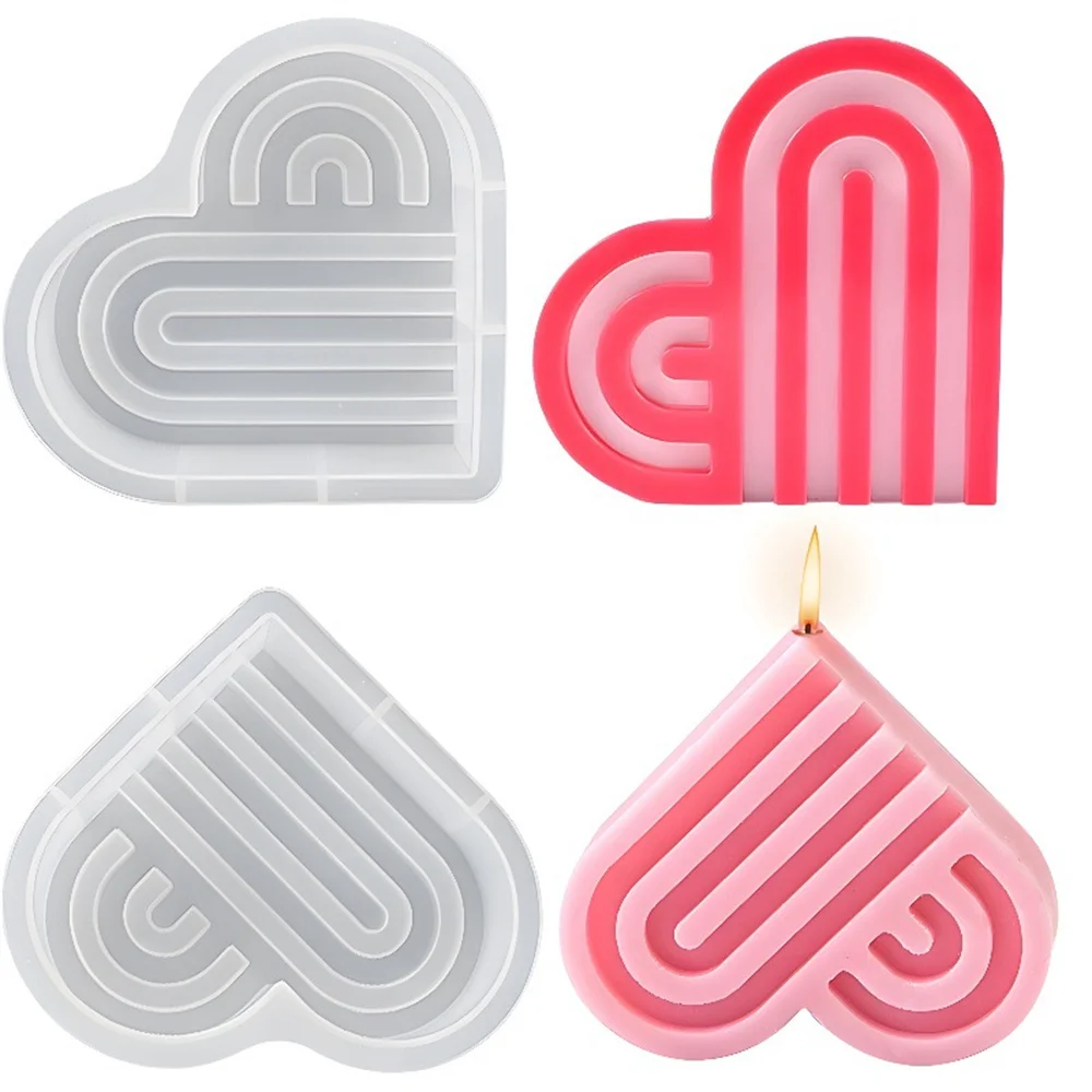 Силиконовые формы для свечей из эпоксидной смолы в форме сердца «сделай сам»