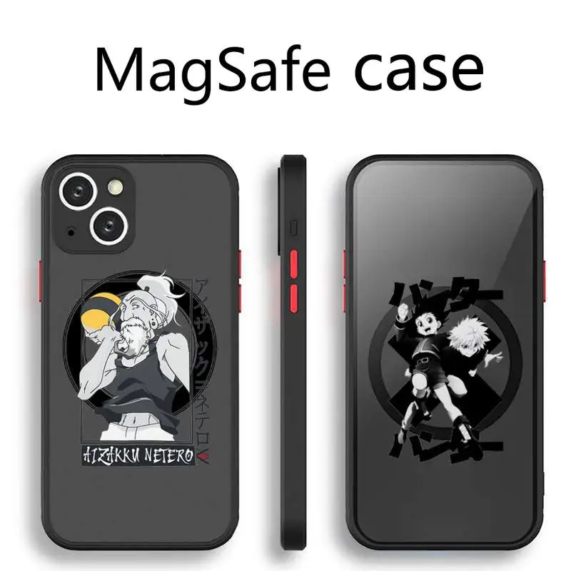 

HUNTER×HUNTER anime Phone Case Transparent Magsafe Magnetic Magnet For iPhone 13 12 11 Pro Max Mini Wireless Charging Cover