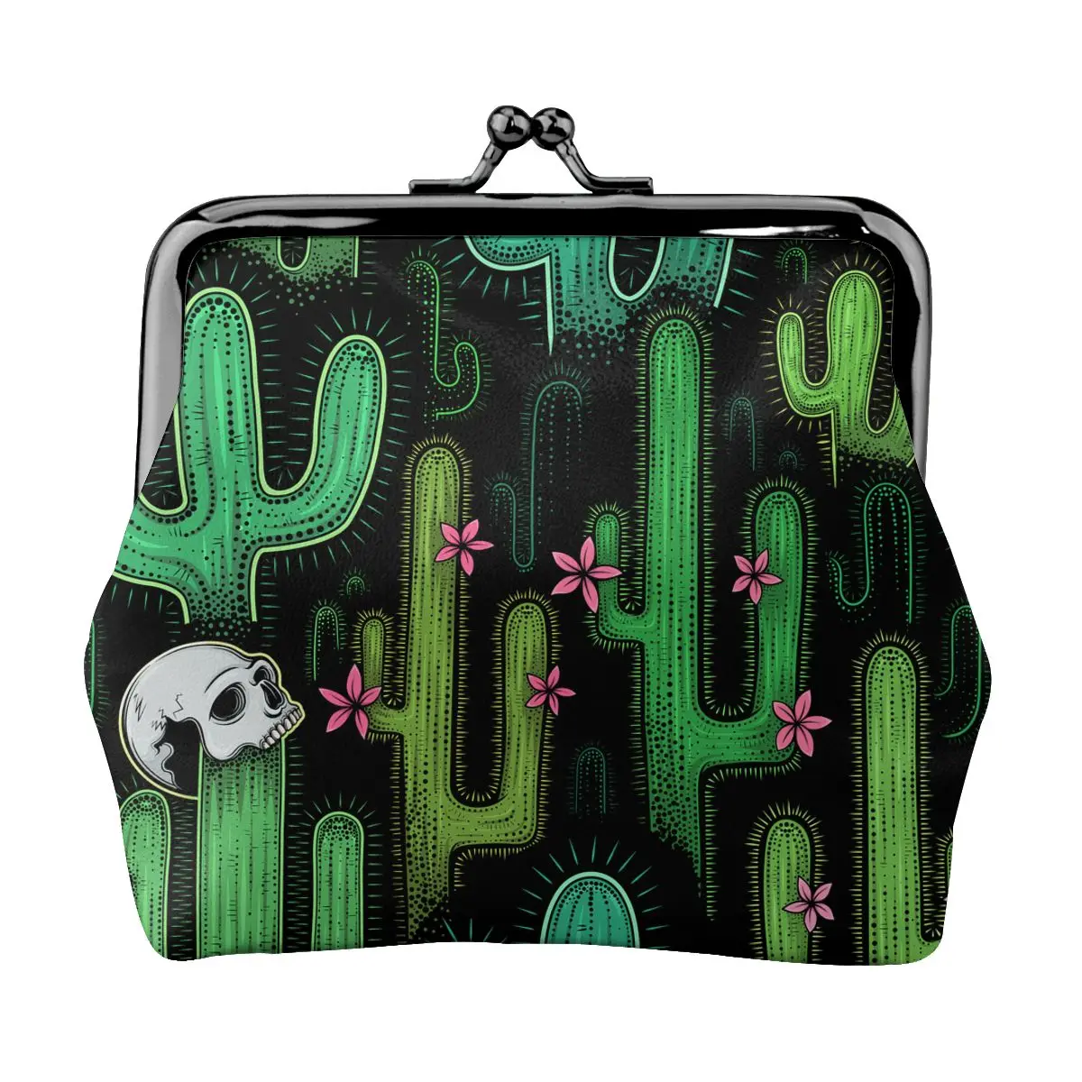

Women's Wallet Short Coin Purse Wallets For Woman Card Holder Green Western Cactus