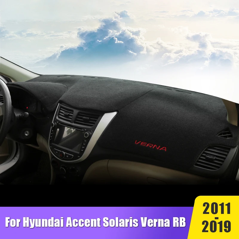 

For Hyundai Accent Solaris Verna RB 2011 2012 2013 2014 2015 2016 2017 2018 2019 Car Dashboard Mat Avoid Light Mats Non-slip Pad