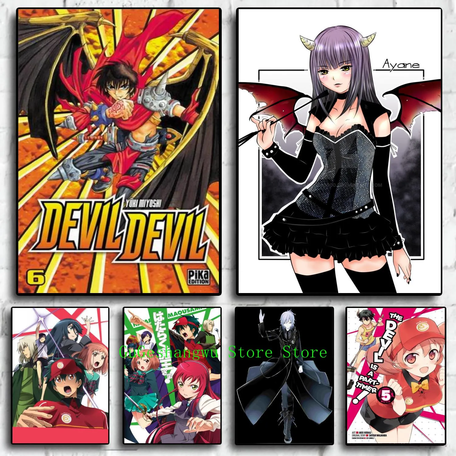 

manga the devil cartoon Canvas Art Poster and Wall Art Picture Print Modern Family bedroom Decor Posters