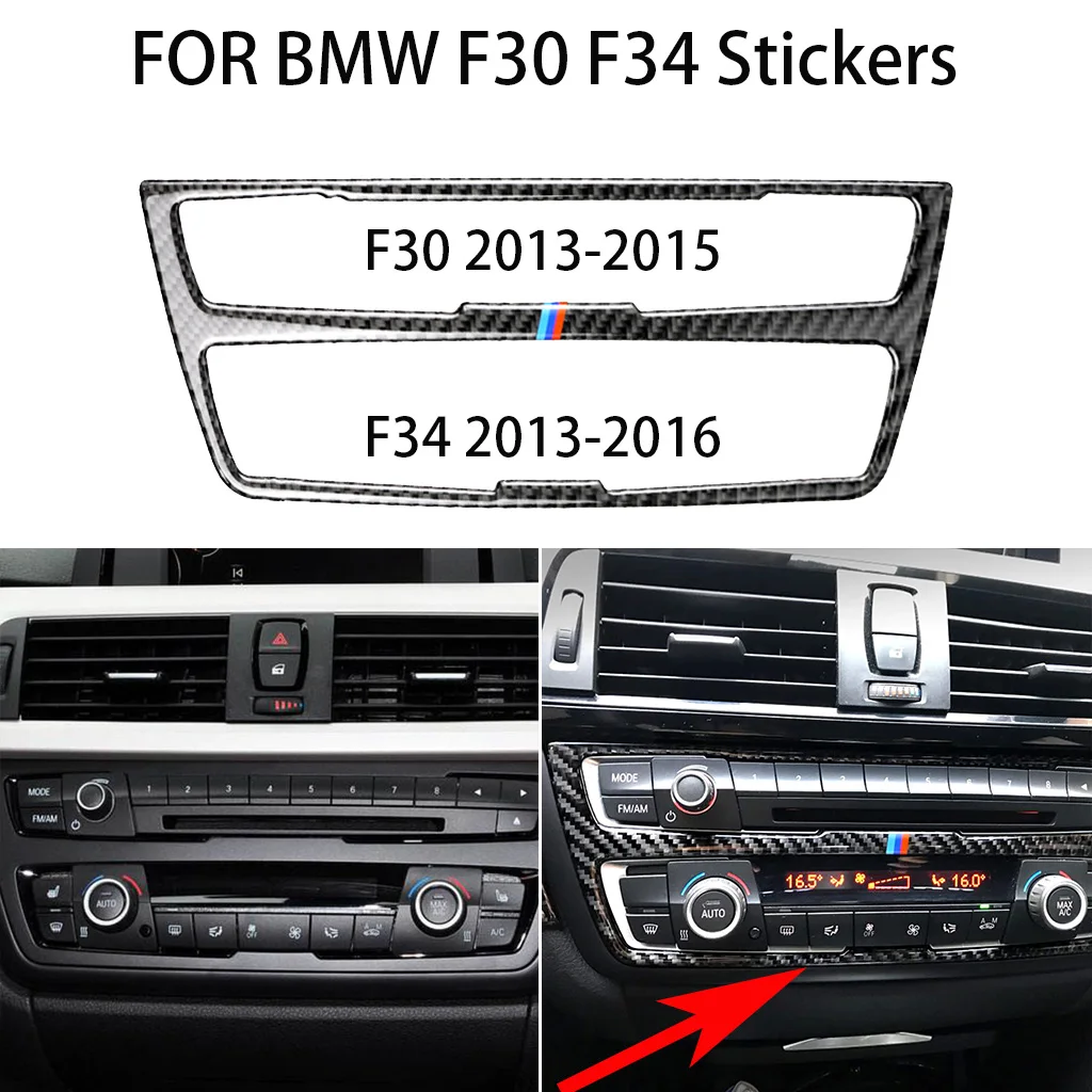 

F30 carbon fiber car interior, central control CD panel decoration, suitable For BMW 3 series F34 2013 -- 2016 car stickers