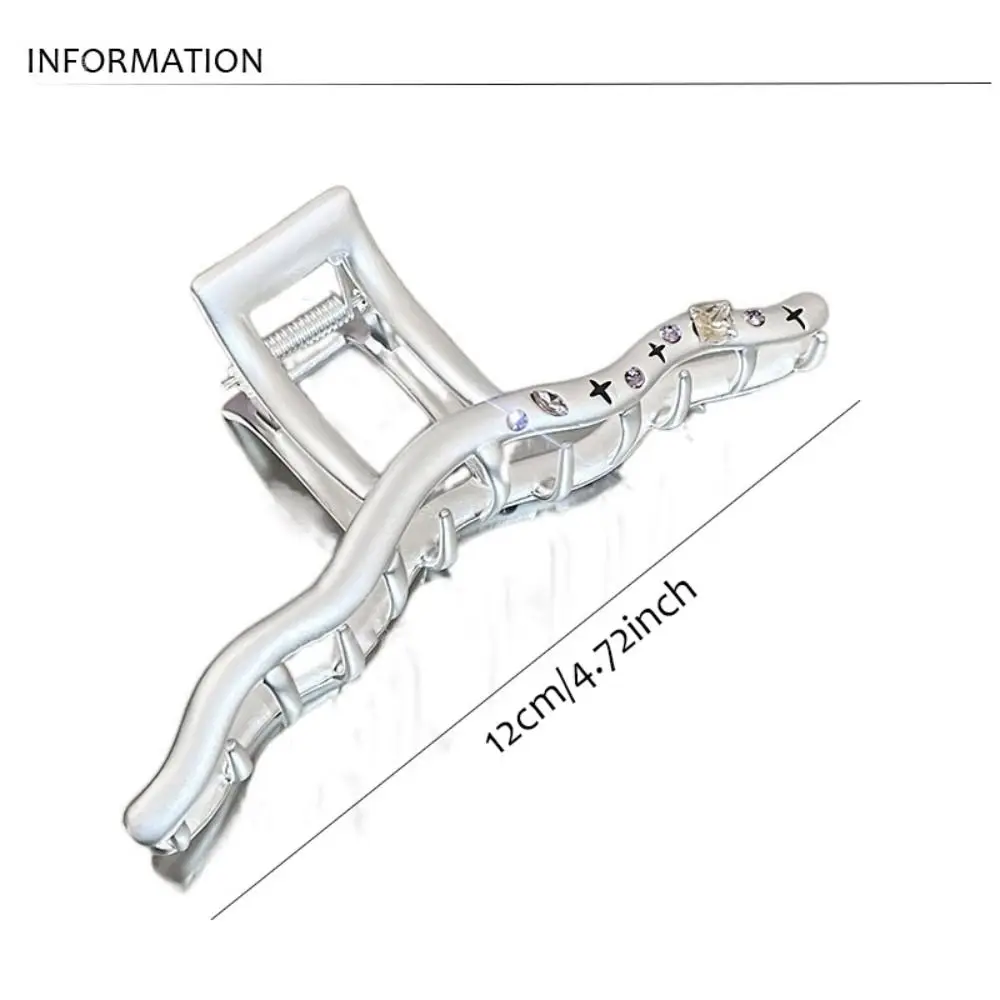 

Vintage Barrette Simple Shiny Harajuku Women Shark Clip Y2K Hair Claw Korean Style Hair Clip Alloy Zircon Hairpin