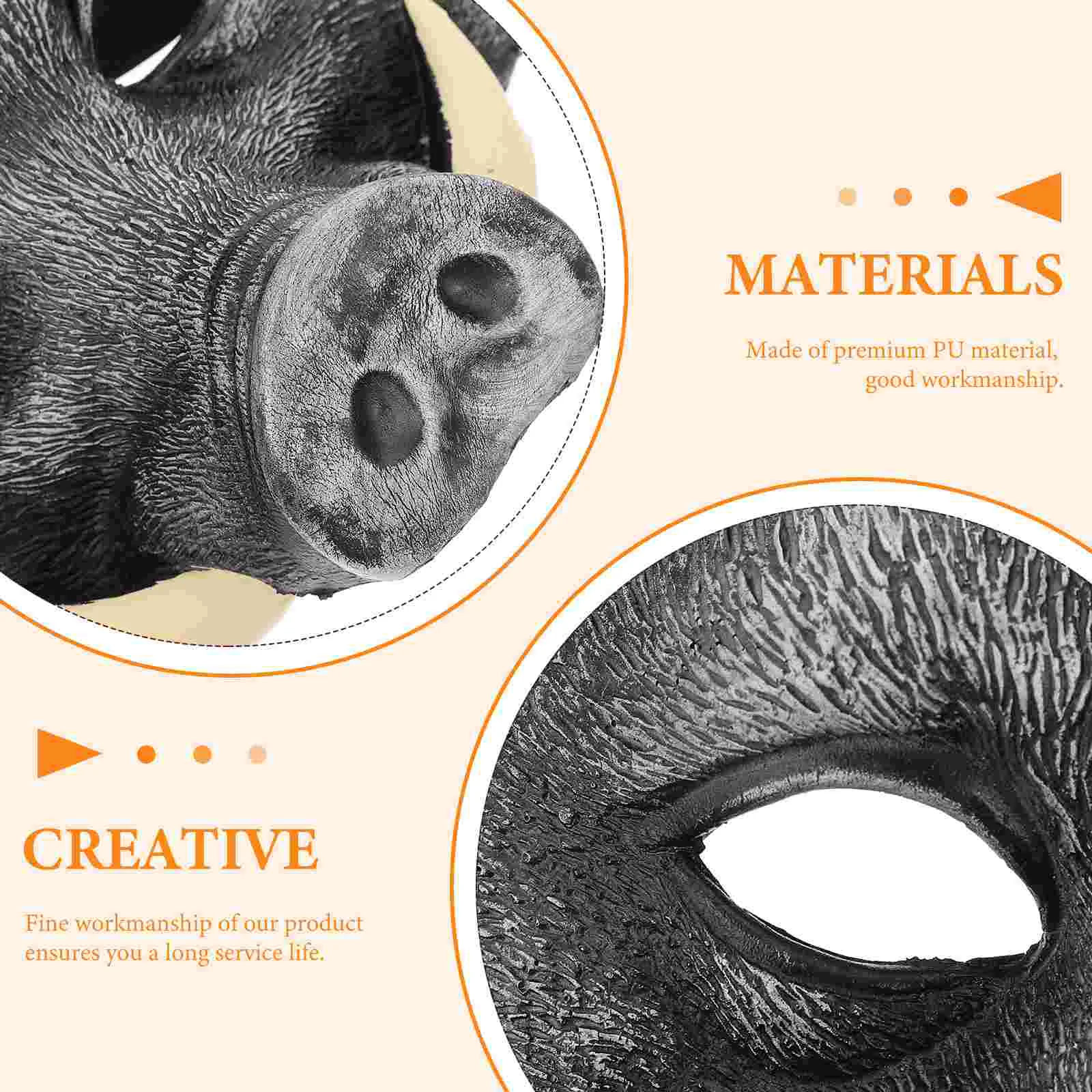 

Boar Mask Outdoor Clothingss Costume Accessory Novel Halloween Animal Wild Design Masquerade Party Pu Carnival Interesting