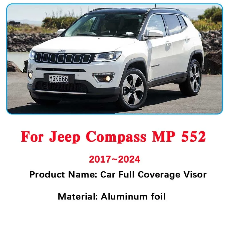 Автомобильные козырьки для лобового стекла Jeep Compass MP 552 2017 ~ 2024 солнцезащитные на