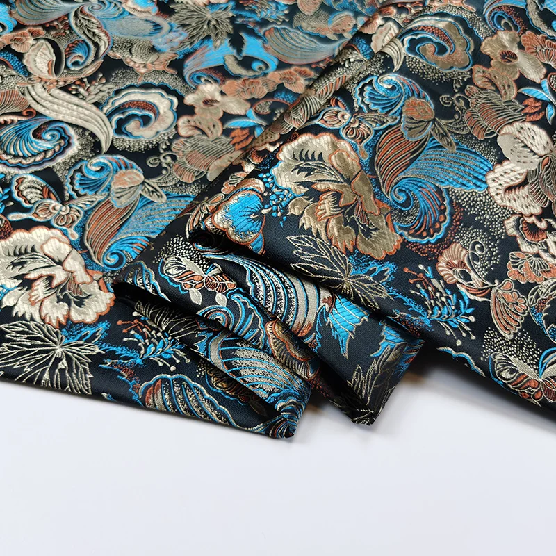 Jacquard Tibetan Clothing Fabric Chinese National Style Stiff Windbreaker Hanfu Brocade Advanced Custom Diy Sew |