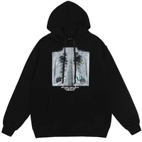 oversize hip hop hoodie sweatshirt men 2022 streetwear harajuku x ray butterfly hooded loose hipster fleece hoodie plus size