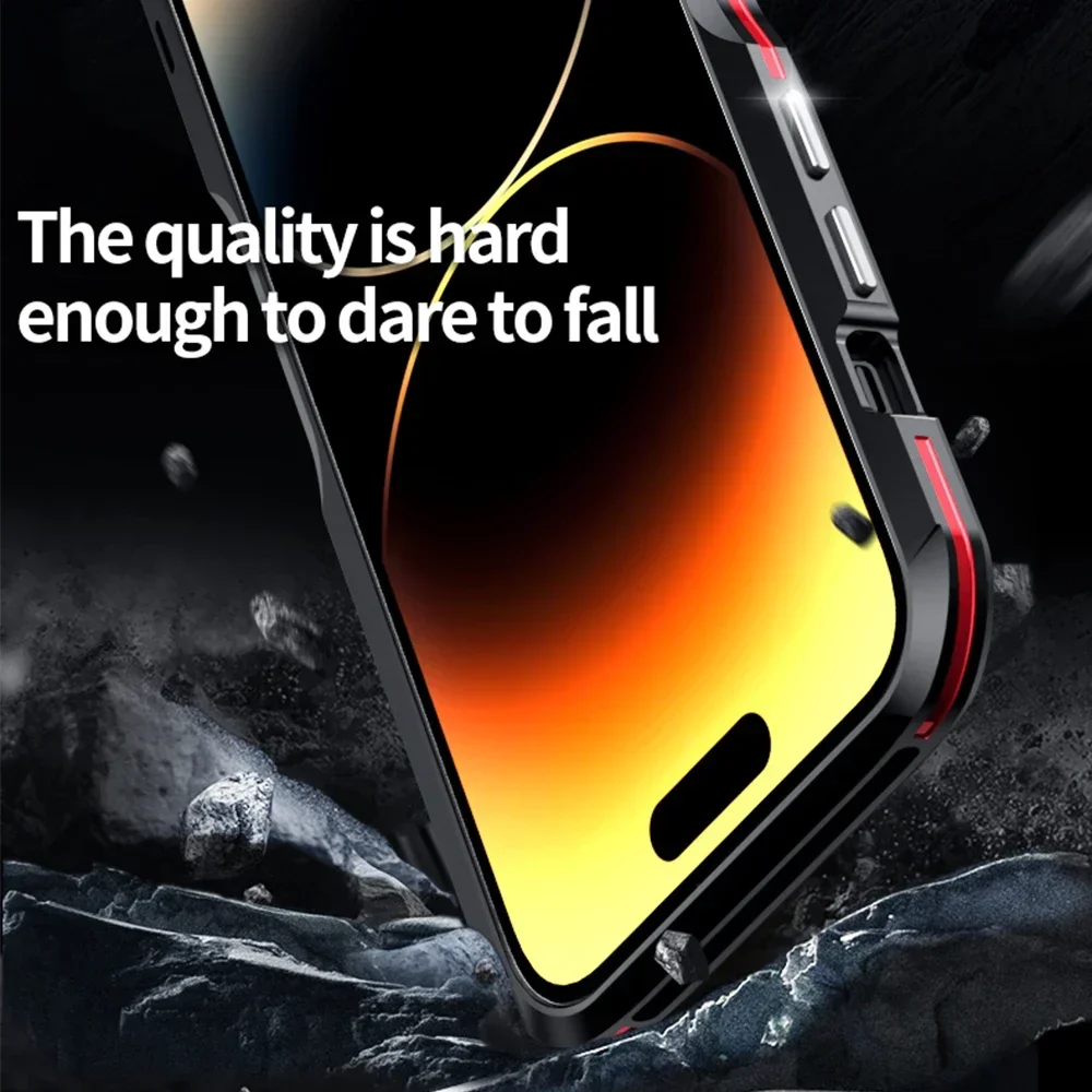 LUPHIE металлическая рамка для iphone 15 14 Pro Max бампер Plus 13 12 11 SE чехол авиационный