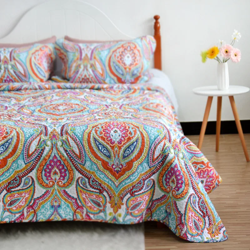 

CHAUSUB Стеганое одеяло из хлопка, 3 предмета, голубой