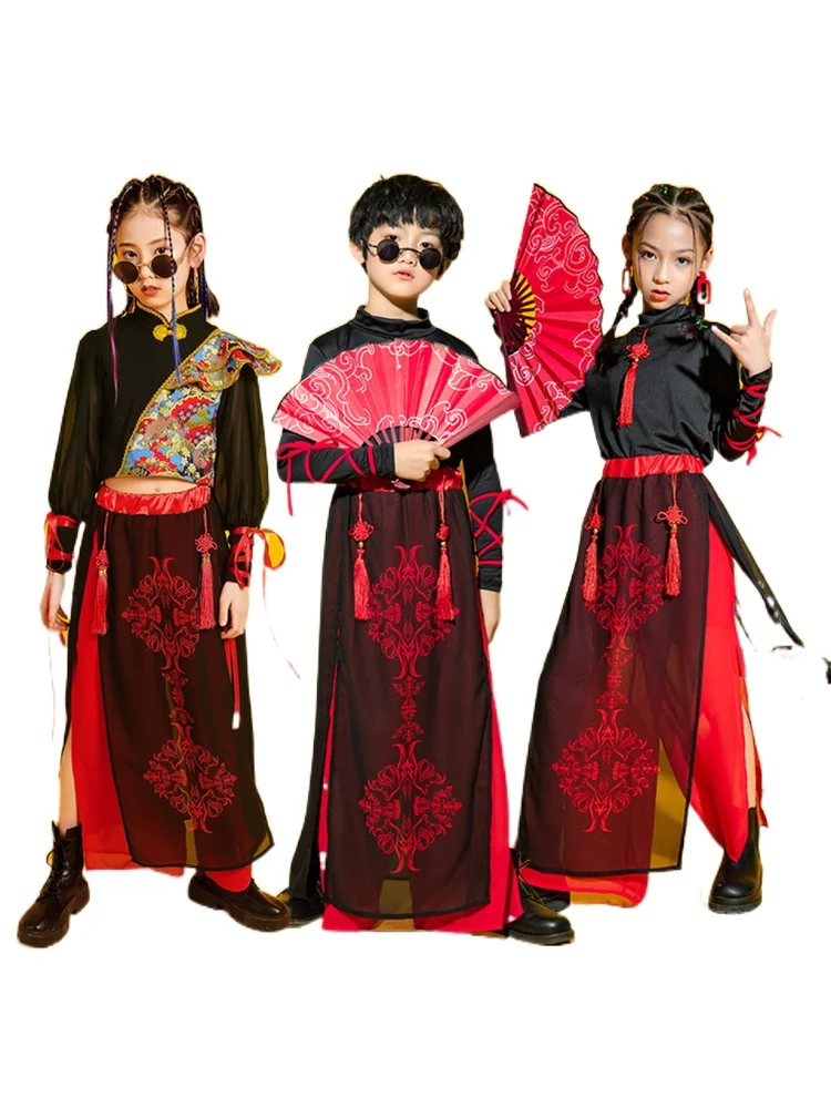 

Children's street dance China-Chic style performance clothes National dance New Year's Day girls' Jazz dance clothes catwalk