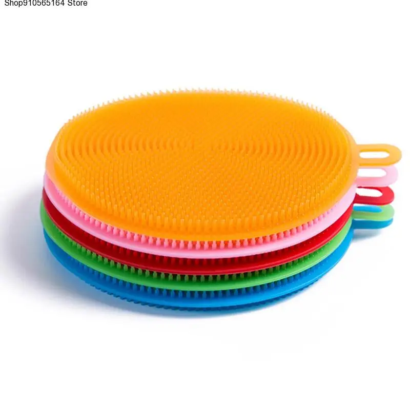 

Multifunctional Kitchen Cleaning Brush Silicone Dishwashing Brush Circular Dish Washing Brush Fruit And Vegetable Cleaning Brush