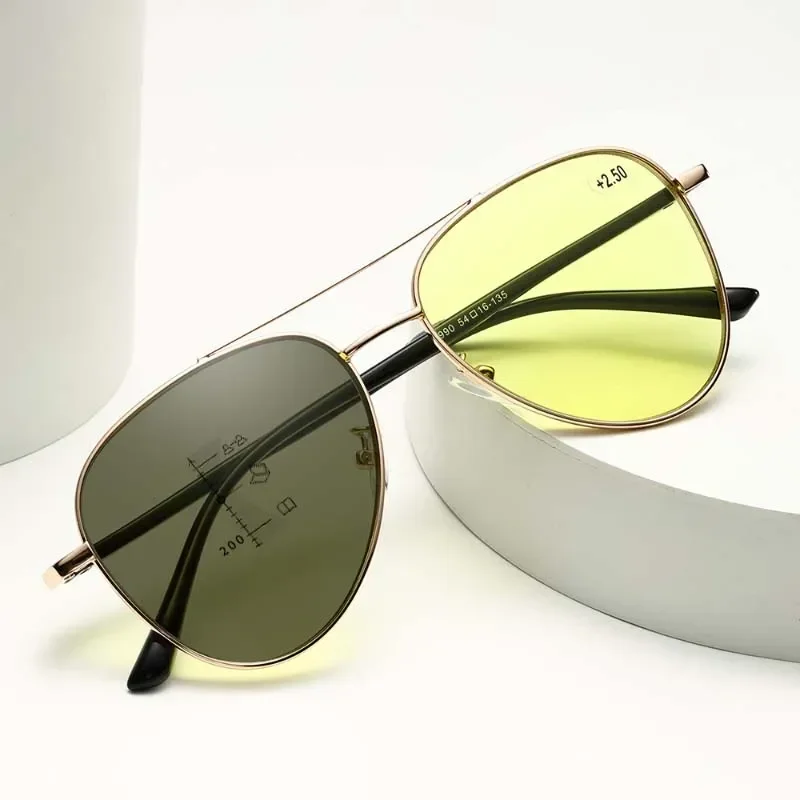 2024 меняющие цвет мультифокальные очки для пресбиопии анти-синий свет ночного