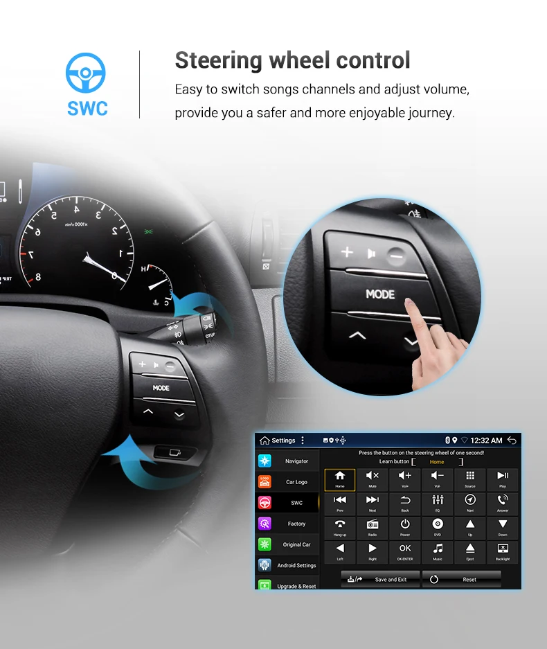 9-дюймовый автомобильный аудиопроигрыватель и видеоплеер Android 12 0 IPS экран + 2.5D 8