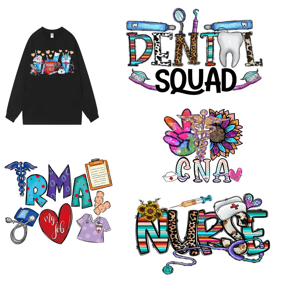 Наклейка для одежды с принтом глажки медсестер