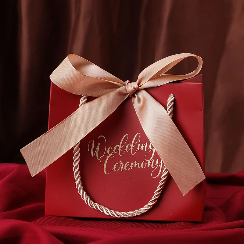 

10 Pcs Elegant Bow Tie Candy Wedding Small Bag Package For Wedding Guest Package Bag Bridesmaid Gifts Package Bag