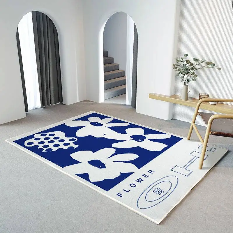 

Klein Blue Large Area Living Room Carpet Modern Home Decoration Aesthetic Minimalist Art Comfortable Bedroom Rug Alfombra Tapete