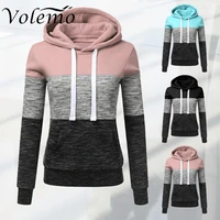 volemo 2022 women hoodies autumn winter women sweaters pullover hoodies fashion color stitching tops ladies sweatshirt