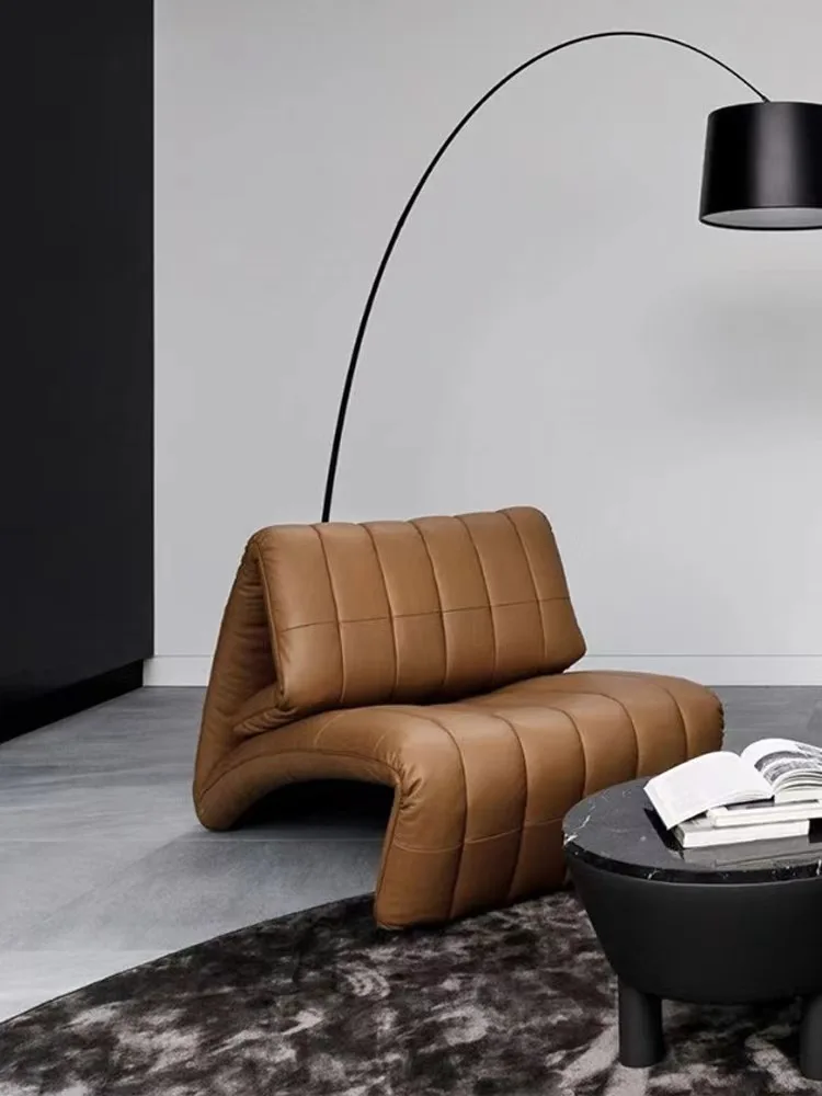 

Elion Light Luxury Designer Barcelo Lazy Sofa Chair Heterosexual Folding Curved Leisure Chair Living Room Bedroom
