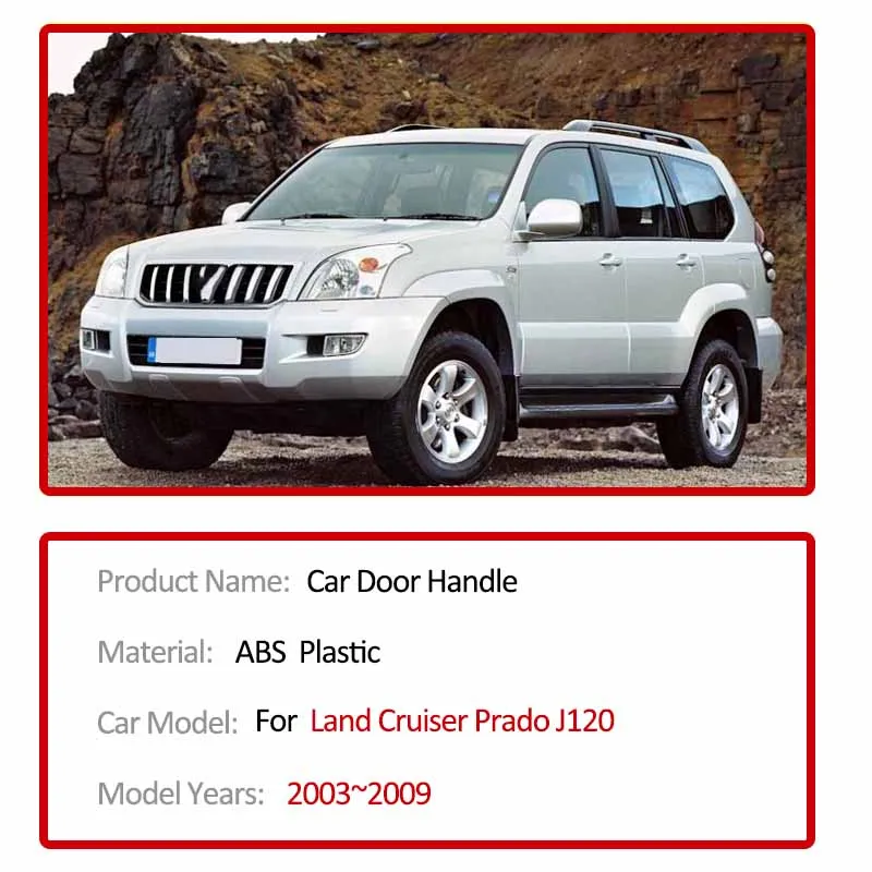 Для Toyota Land Cruiser Prado J120 2003~2009 наклейка на дверную ручку устойчивая к царапинам