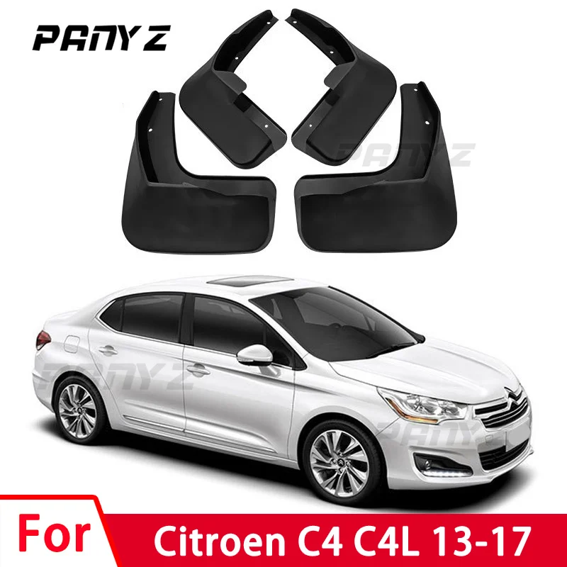 

MudFlaps For Citroen C4 C4L 2013-2017 Mud Flap Splash Guard Mudguards Front Rear Fender Auto Styline Car Accessories