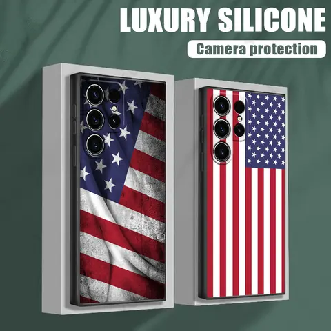 Чехол с пятиконечной звездой и американским флагом США S25 Ultra для Samsung Galaxy S25 S24 S23 S20 S21 FE S22 Ultra S10 Plus, мягкий чехол для телефона