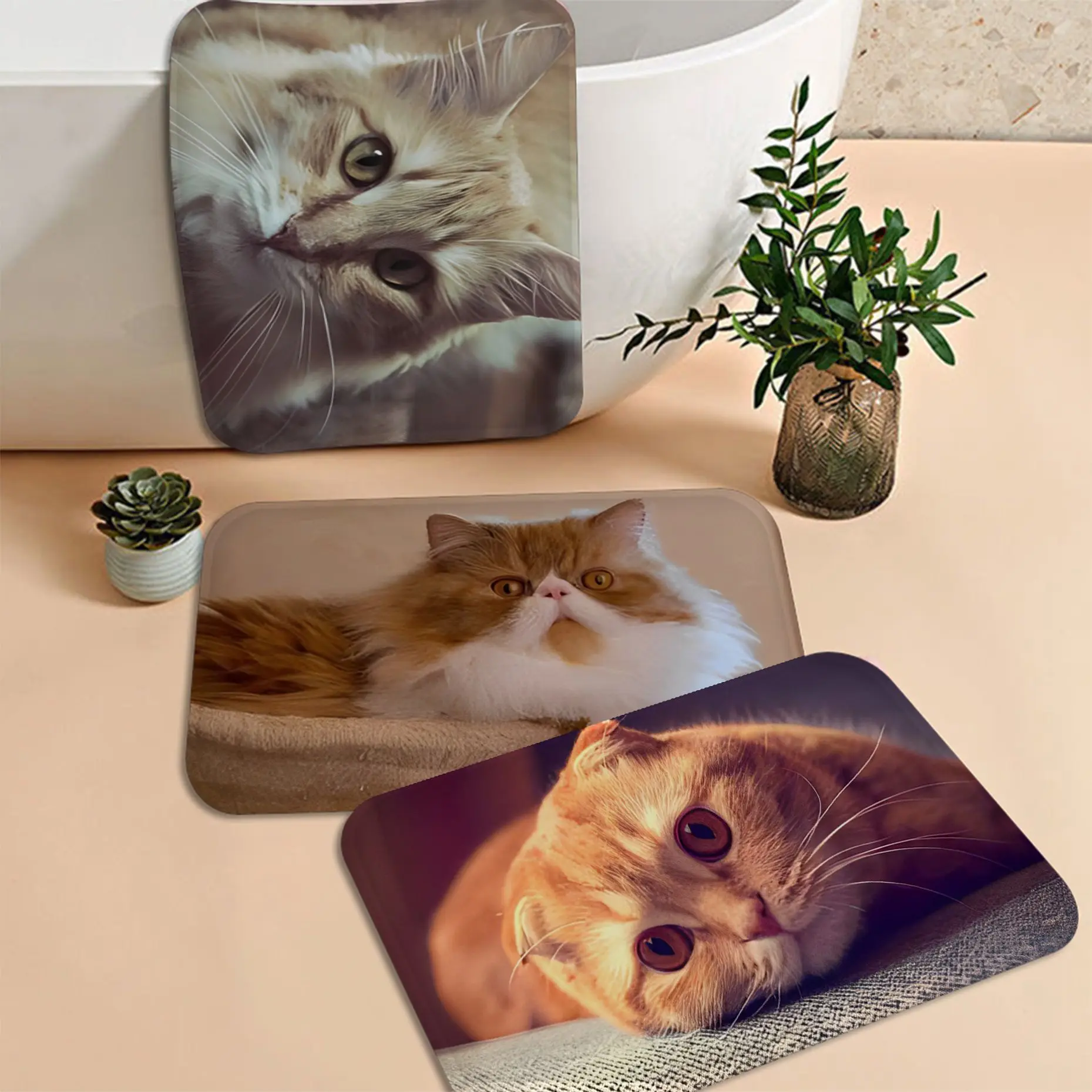 

cute cat Door Mat INS Style Soft Bedroom Floor House Laundry Room Mat Anti-skid Welcome Doormat
