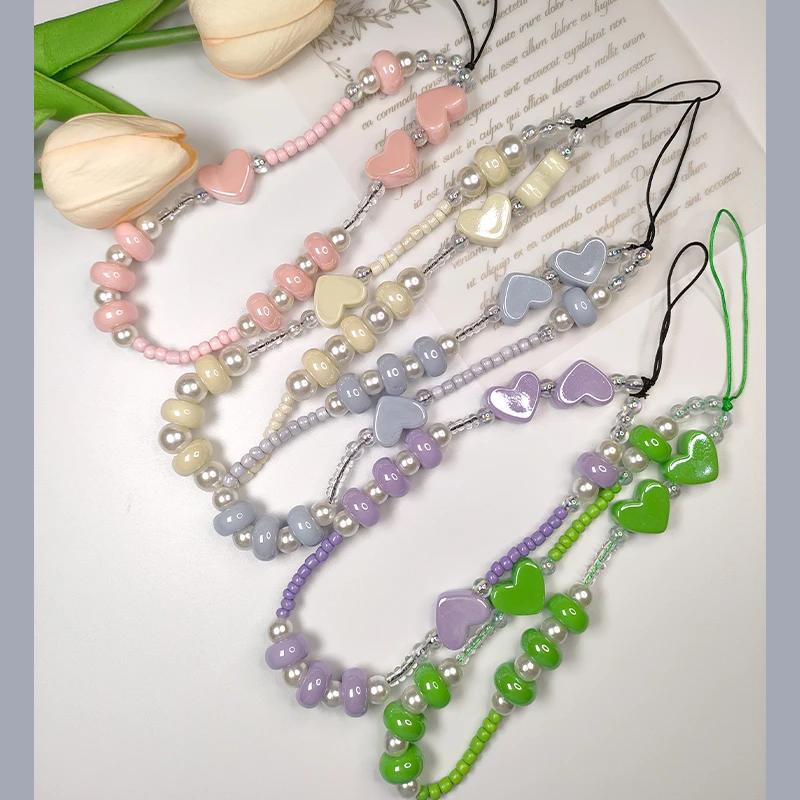 

Mobile Phone Lanyard Diy Manual Beaded Mobile Phone Case Lanyard Wrist Strap Lanyard Short Mobile Phone Case Pendant Key Lanyard
