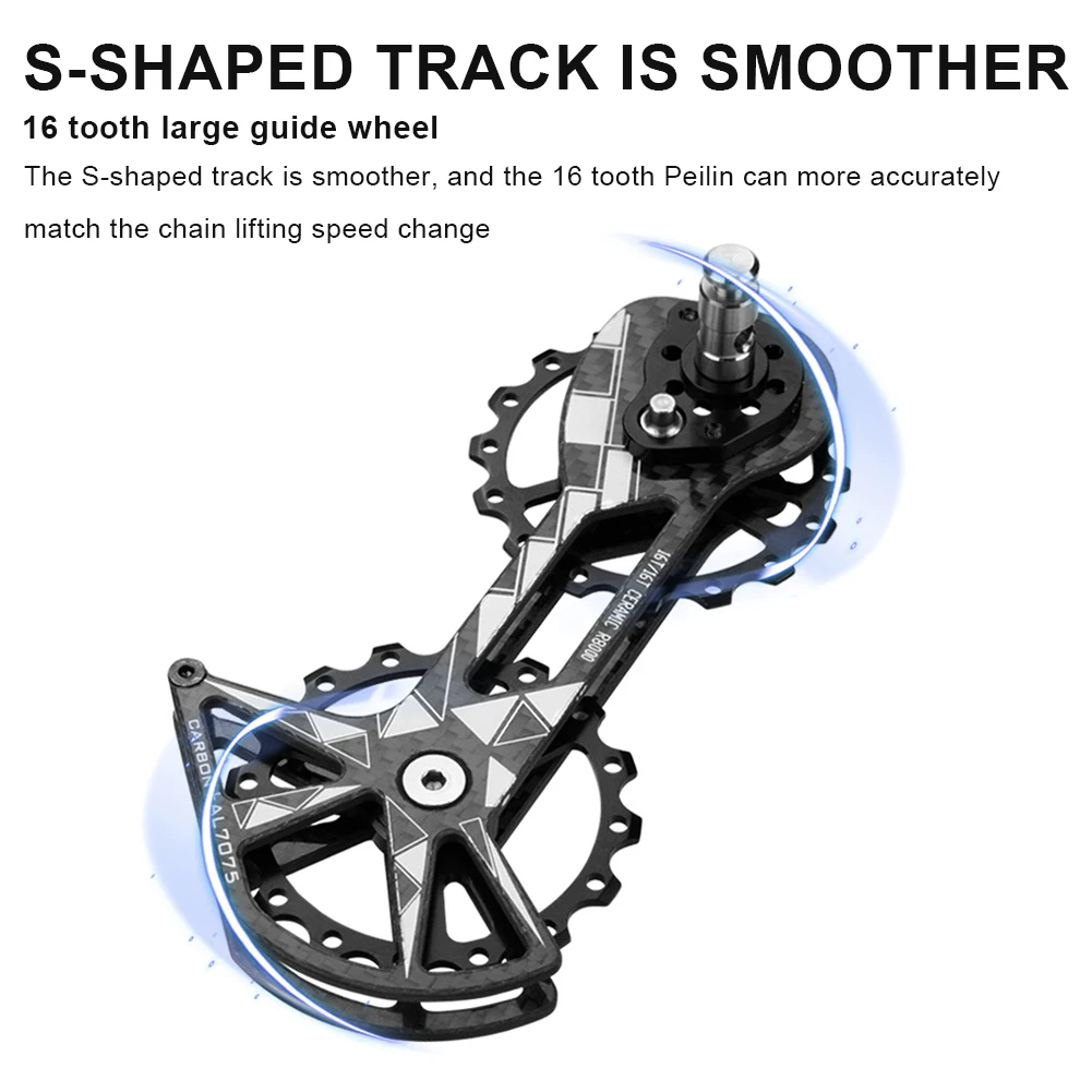 

Bicycle Rear Derailleur Jockey Pulley Set Bike Ceramic Bearing Carbon Fiber Guide Wheel For Shimano 8700RD/8800RD/R8000