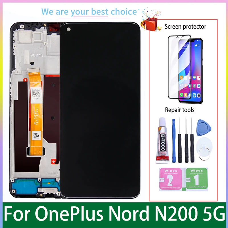 

6,49 "для Oneplus Nord N200 5G оригинальный Дисплей LCD с рамкой кодирующий преобразователь сенсорного экрана в сборе Замена One Plus DE2118 DE2117