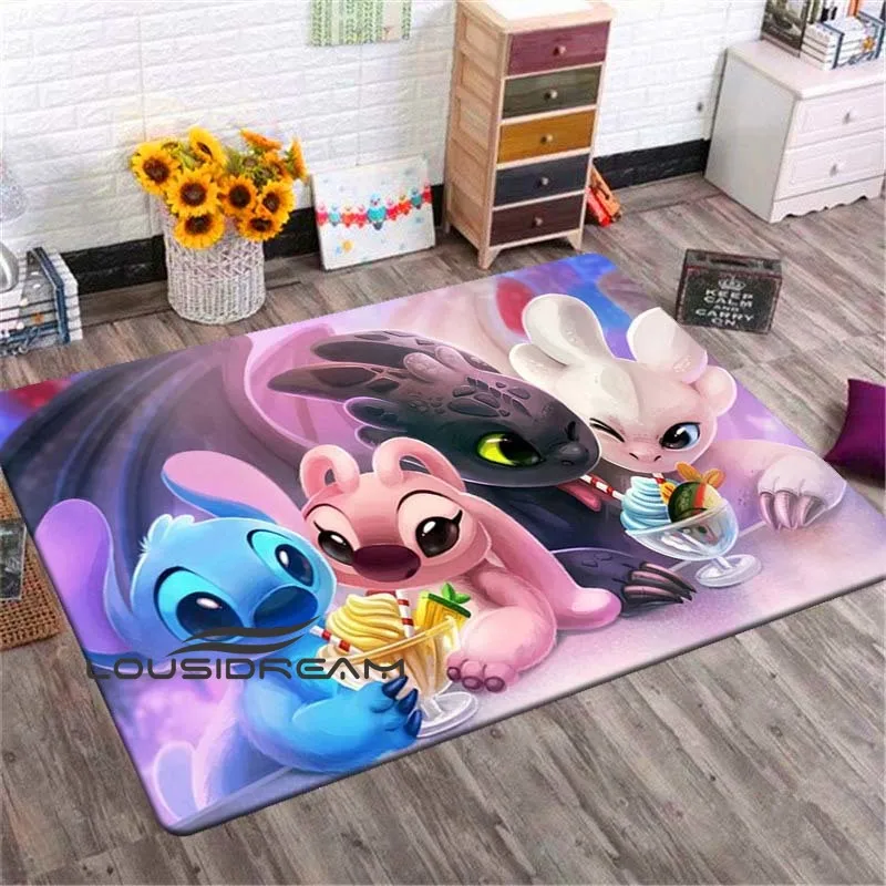 

Stitch 3D Cartoon Animation Rugs and Carpets for Home Living Room Children's Room Decoration Play Cute Floor Matarea Rug Large