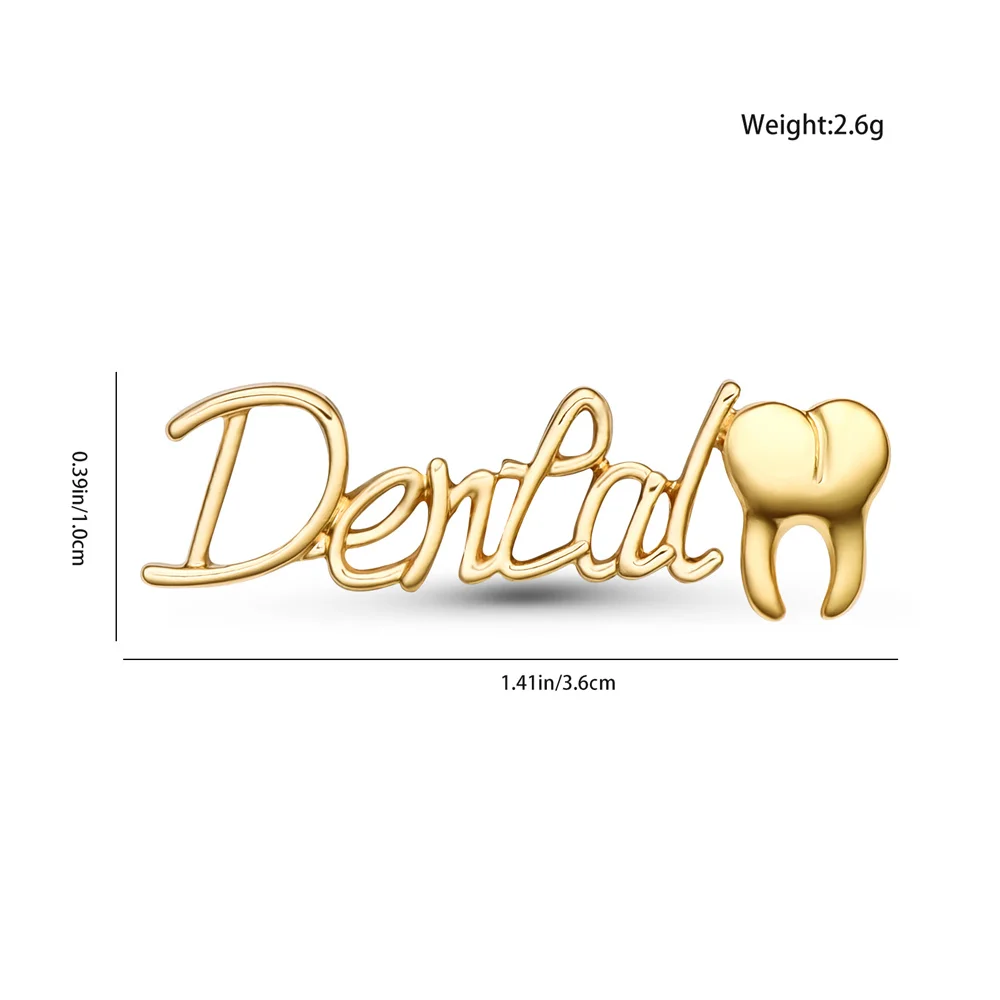 Harong зубная табличка Классический медицинский зуб золотого цвета металлический
