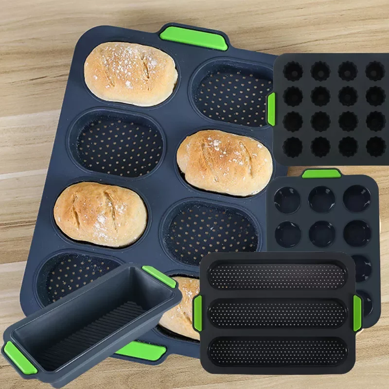 

NEW2023 Silicone Molds Toast Bread Pan Brownie Dessert Madeleine Cake Moulds Baking Tools Muffin Pastry Kitchen Bakeware