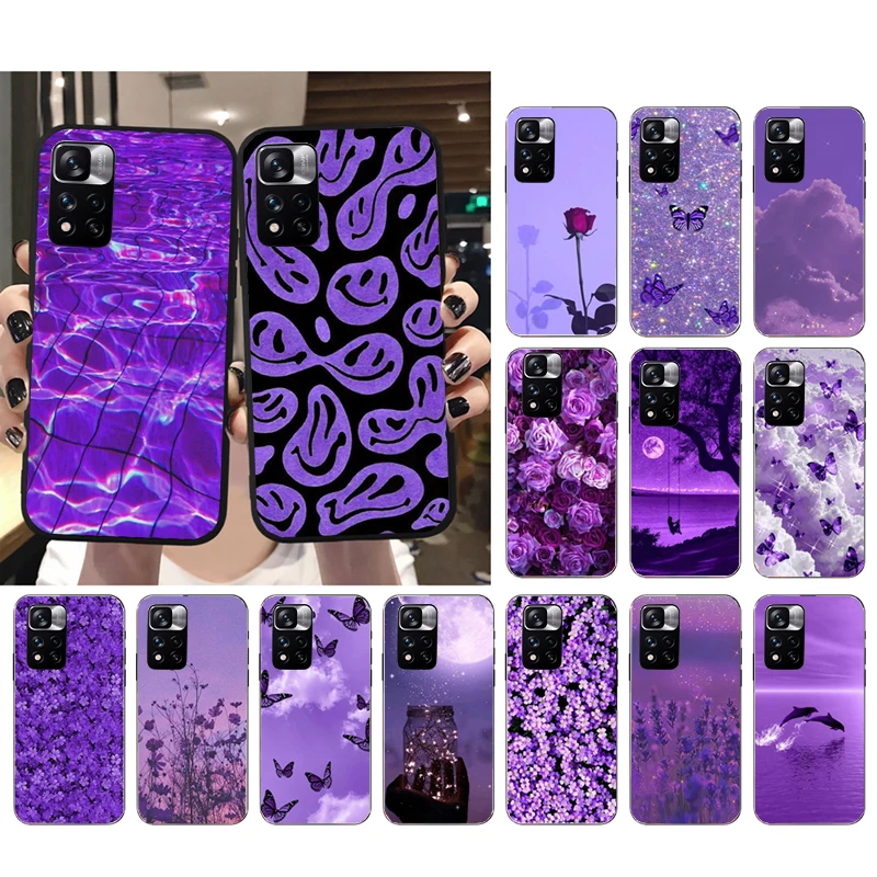 

Phone Case For Xiaomi Redmi Note 12Pro 11 11S 11T Pro 10 9Pro Note10S Redmi 10 9 10C 9C Aesthetic Purple Case