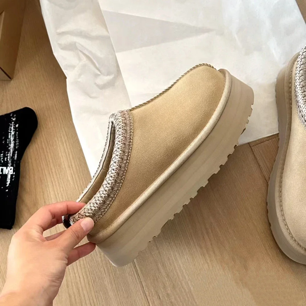 

2023 luxury designer shoe women men ultra mini tazz lady winter boot woman high heel ankle snow fur boot man tasman flat slipper