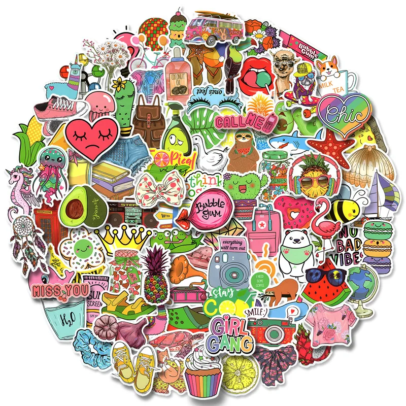 

Наклейки в литературном стиле для девочек, 10/30/50/101 шт.