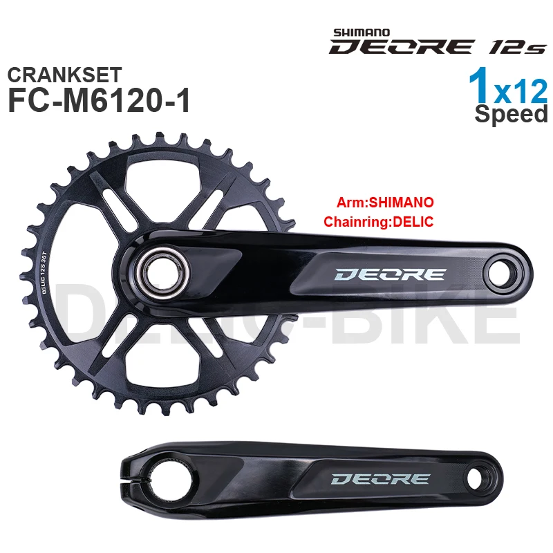 Оригинальные детали SHIMANO DEORE FC-M6100-1 MTB 1x12-speed или с DELIC Chainring 32 34 36T - купить по
