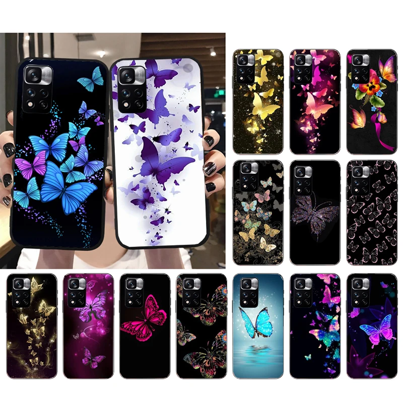 

Phone Case For Xiaomi Redmi Note 12Pro 11 11S 11T Pro 10 9Pro Note10S Redmi 10 9 10C 9C Beautiful butterfly flower