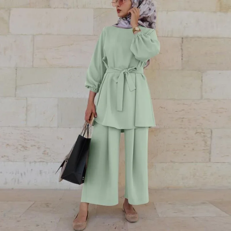 Eid Mubarek Abaya Турция Hijab женское платье из двух частей Caftan caftans мусульманские костюмы