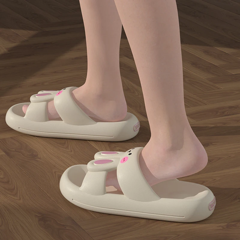 2023 Cartoon Rabbit Design Women Platform Slides Summer Fashion Leisure Women Slippers Outdoor Anti-slip Bathroom Woman Shoes