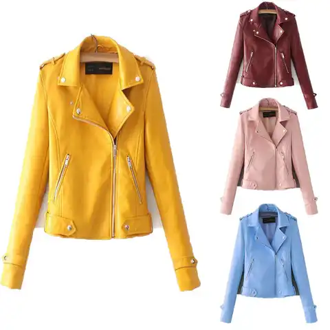 2022 модная кожаная куртка женская повседневная кожаная куртка на молнии стройнящее пальто Топы