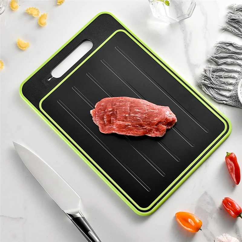 

Chopping Board with Defrosting Function - Twin Pack - 3X Faster -with Integrated Knife Sharpener and Spice Grater