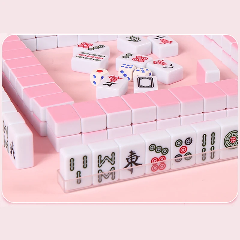 Hot Portable 30mm mahjong 144pcs travel small mahjong dormitory portable mini sparrow outdoor small mahjong pocket Family Mj01