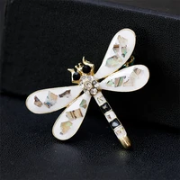 high end fashion korean version of simple shell material personality dragonfly brooch all match insect corsage