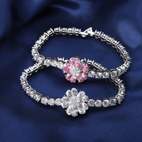 shiny heart premium party bracelet for women aaa cubic zirconia charm ladies bracelet party bridal wedding jewelry